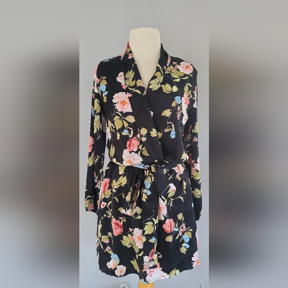 Forever21 Silk Kimono Style Dress with belt tie